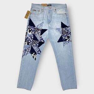Polo Ralph Lauren Kipton Wash Patchwork Avery Boyfriend Jeans Womens size 27 New